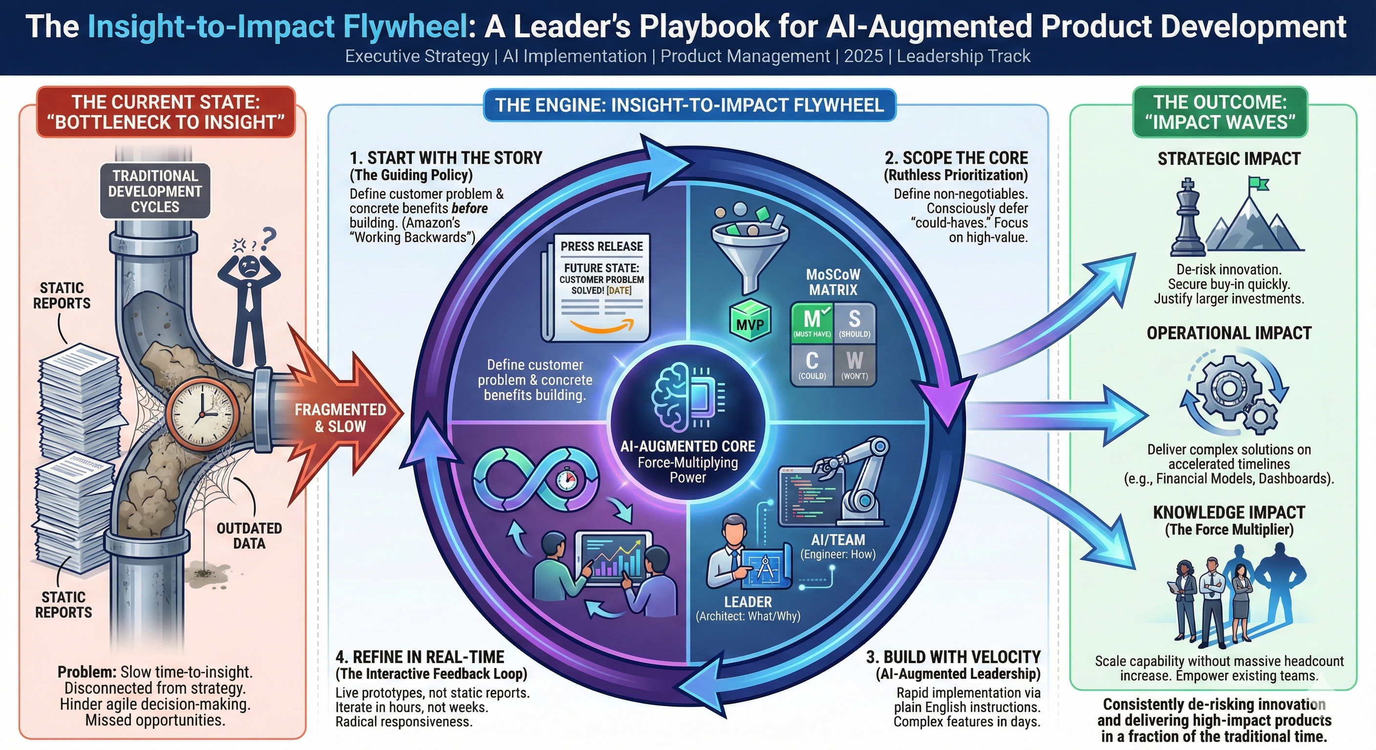 Hero image for The Insight-to-Impact Flywheel: A Leader's Playbook for AI-Augmented Product Development